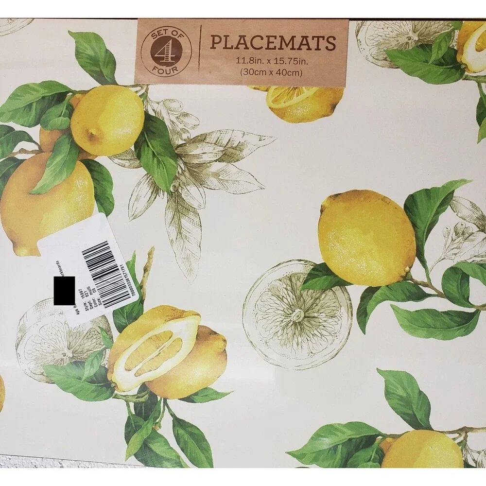 SET OF 4 HARD PLACEMATS WITH CORK BACK, 12